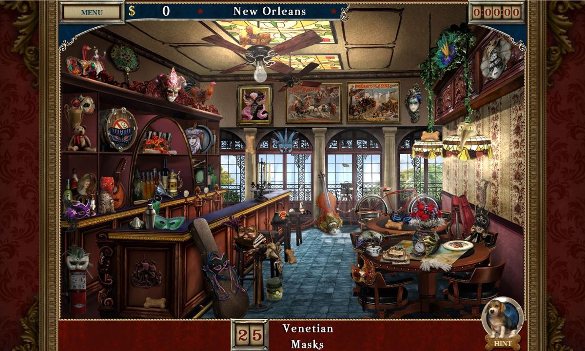 Antique Road Trip 2: Homecoming (Windows) screenshot: A Hidden Object mode where a player has to find 25 of a certain item.