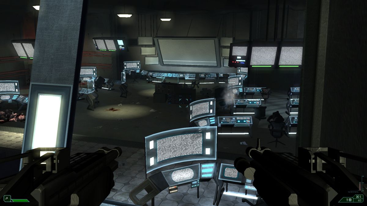 Area-51 (Windows) screenshot: Battle inside the command centre