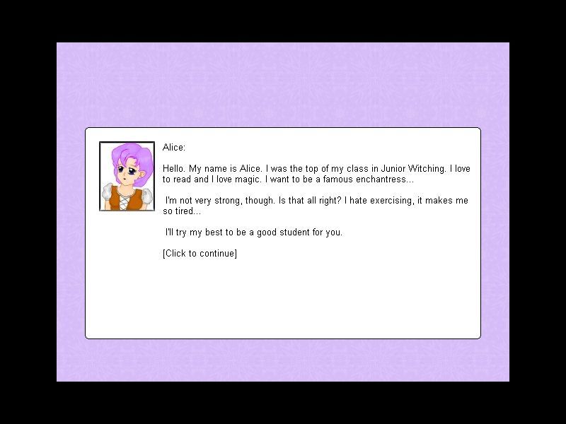 Charm School (Windows) screenshot: Then each of the girls introduce themselves...