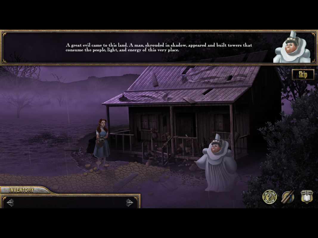 Fiction Fixers: The Curse of Oz (Windows) screenshot: The Witch of the North tells you of the troubles Oz has had, recently.