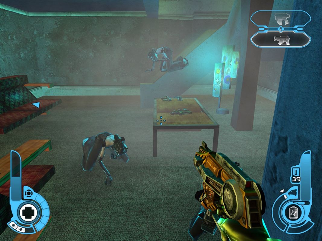 Judge Dredd: Dredd vs Death (Windows) screenshot: Use your gas grenades to force tough perps into submission.