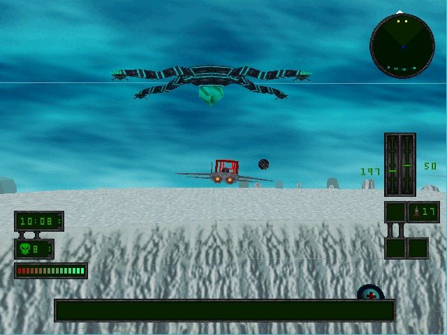 Independence Day (Windows) screenshot: Antarctica bonus world. You have to destroy the floating generator.