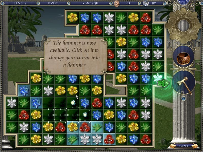 Babylonia (Windows) screenshot: The level 1 hammer. It will remove a bloom or chain but nothing below it.