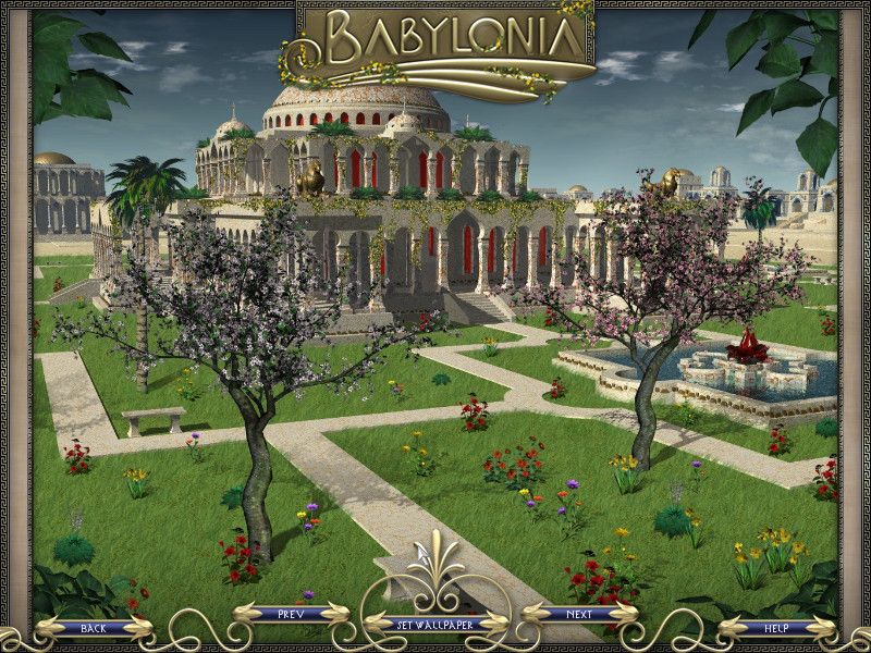 Babylonia (Windows) screenshot: The Quays Palace wallpaper menu.
