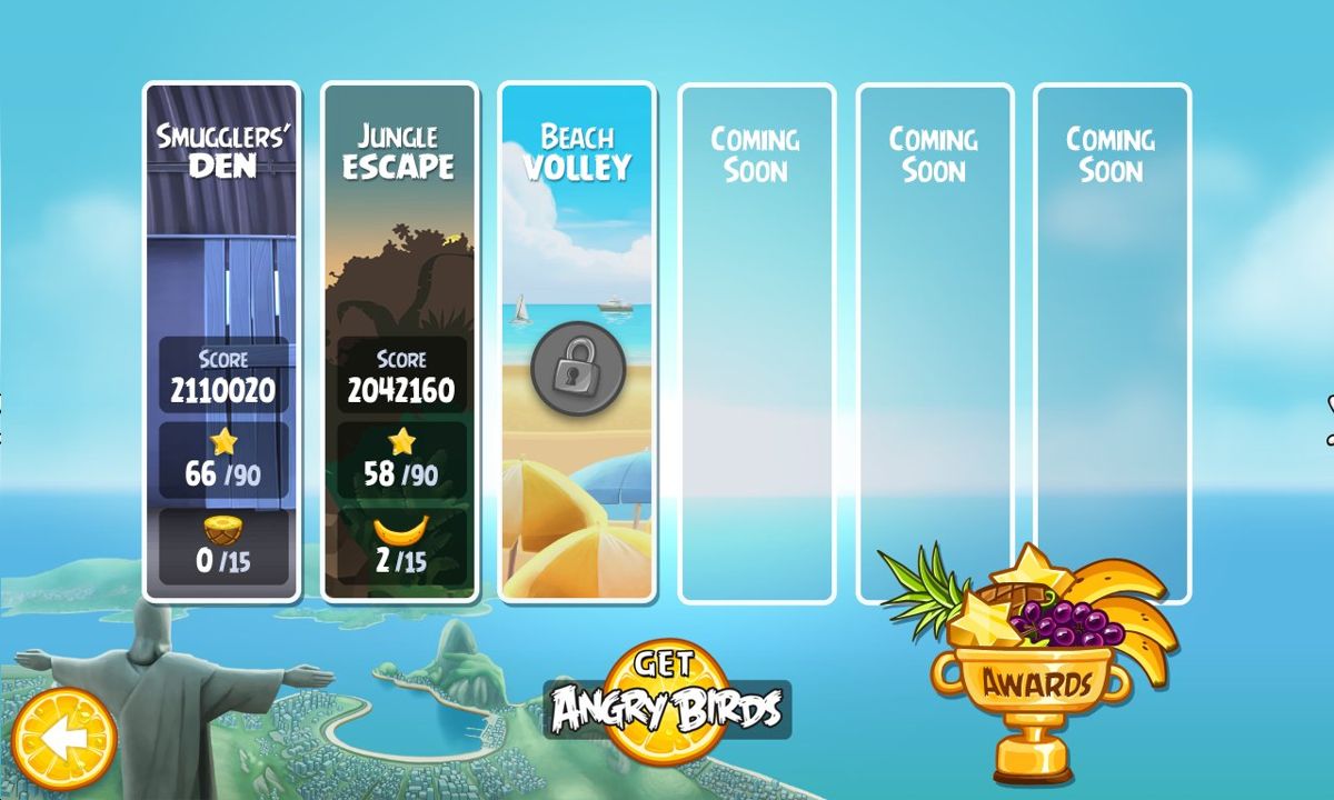 Angry Birds: Rio (Windows) screenshot: Episodes and Awards