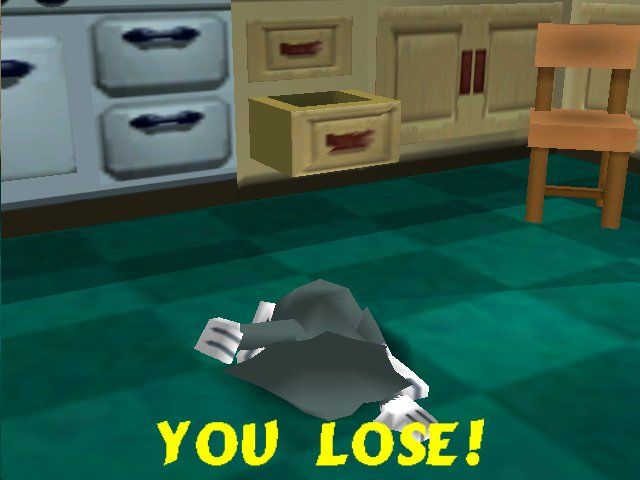 Tom and Jerry in Fists of Furry (Windows) screenshot: Tom loses!