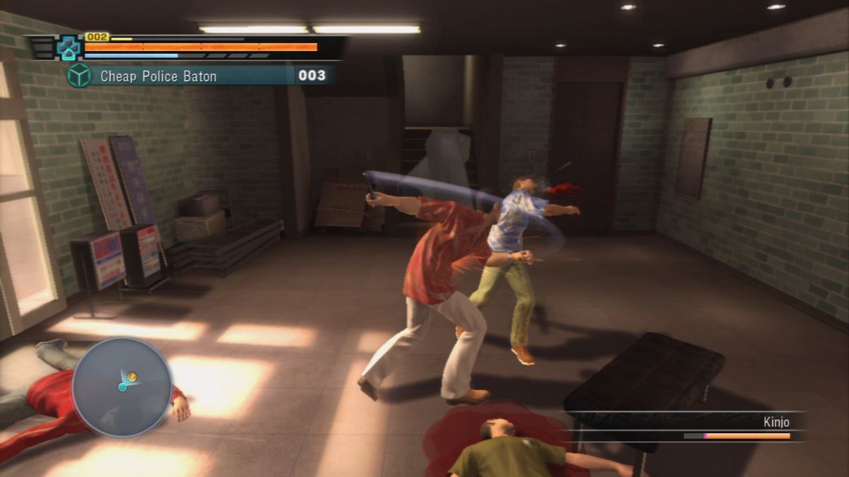 Yakuza 3 (PlayStation 3) screenshot: Since they prefer fighting with weapons, it'll hurt them more.