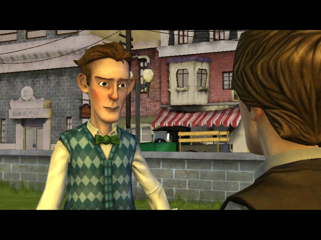 Back to the Future: The Game - Episode 1: It's About Time (iPad) screenshot: Marty at the Courthouse meeting young Doc