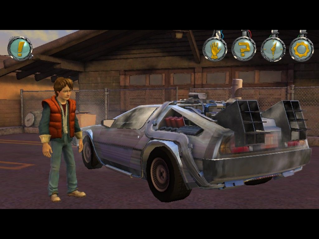 Back to the Future: The Game - Episode 1: It's About Time (iPad) screenshot: The DeLorean time machine returns