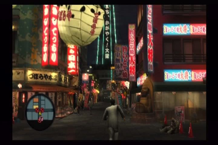 Yakuza 2 (PlayStation 2) screenshot: Shinseicho, another smaller district in Osaka.