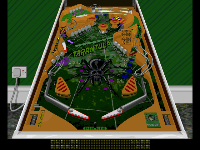 Total Pinball 3D (DOS) screenshot: 3D Tarantula table