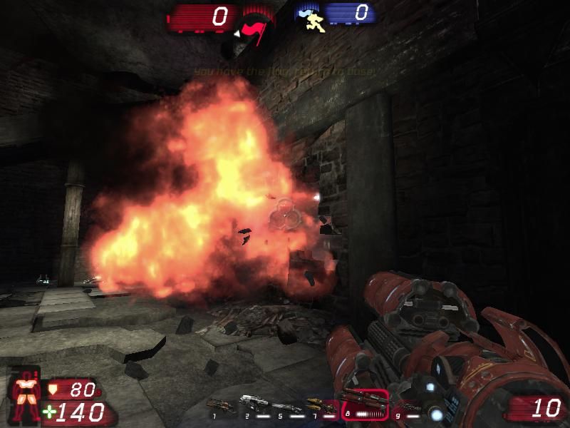 PhysX Extreme Unreal Tournament 3 Mod-Pack (Windows) screenshot: Rocket shot into a wall