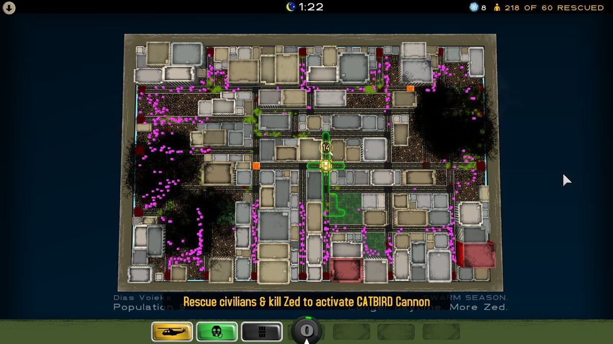 Atom Zombie Smasher (Windows) screenshot: The Battlefield