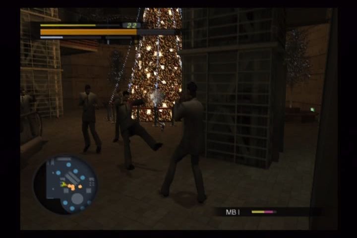 Yakuza (PlayStation 2) screenshot: Pistols picked up during fights only have one bullet.
