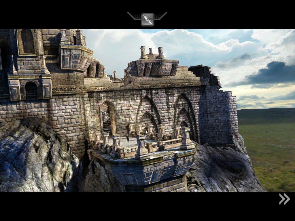 Infinity Blade (iPad) screenshot: Approaching a Cavalier