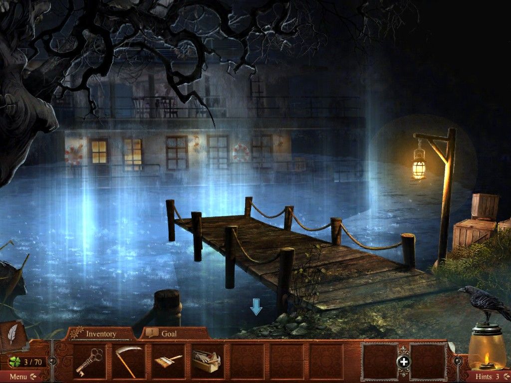 Midnight Mysteries: Devil on the Mississippi (iPad) screenshot: The ghost riverboat begins to appear