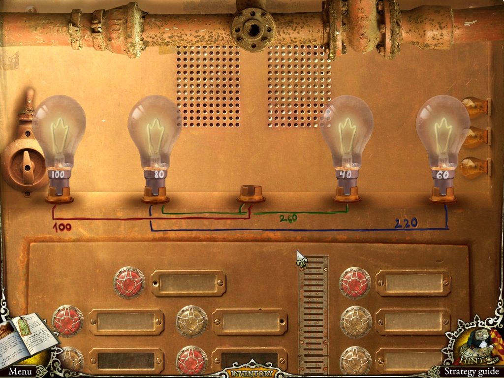 Mystery Trackers: The Void (Macintosh) screenshot: Light bulb puzzle