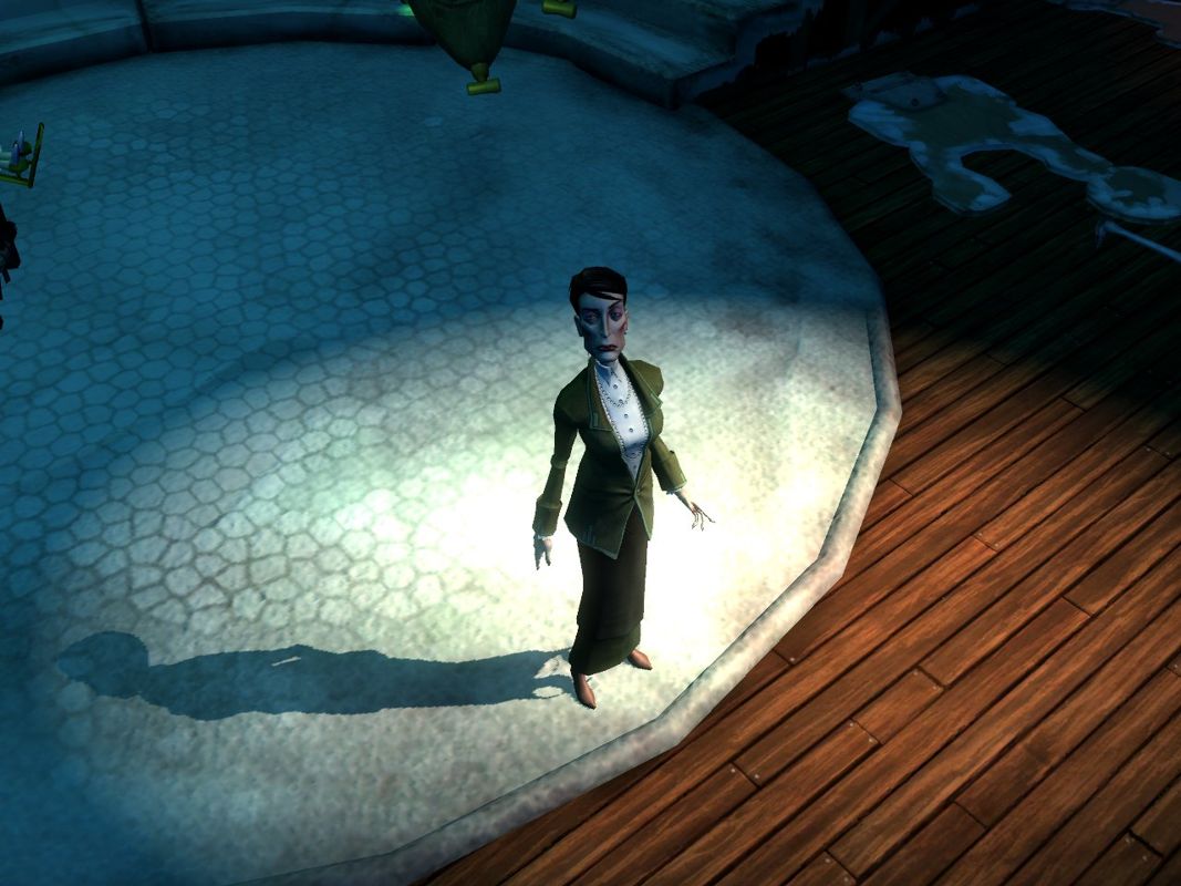 Haunted (Windows) screenshot: Evil Professor Ashcroft on stage.