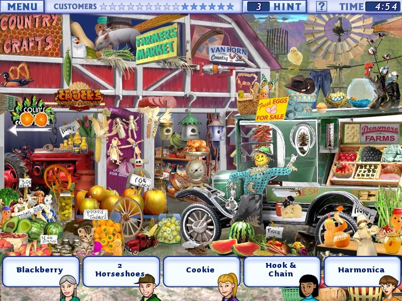 Little Shop of Treasures (Macintosh) screenshot: Farmer's Market - objects