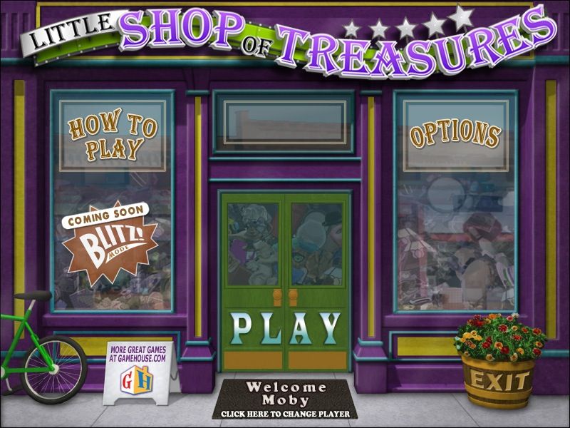 Little Shop of Treasures (Macintosh) screenshot: Main menu