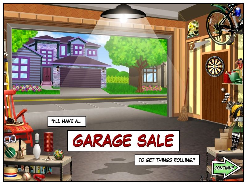 Little Shop of Treasures (Macintosh) screenshot: Garage Sale - game start