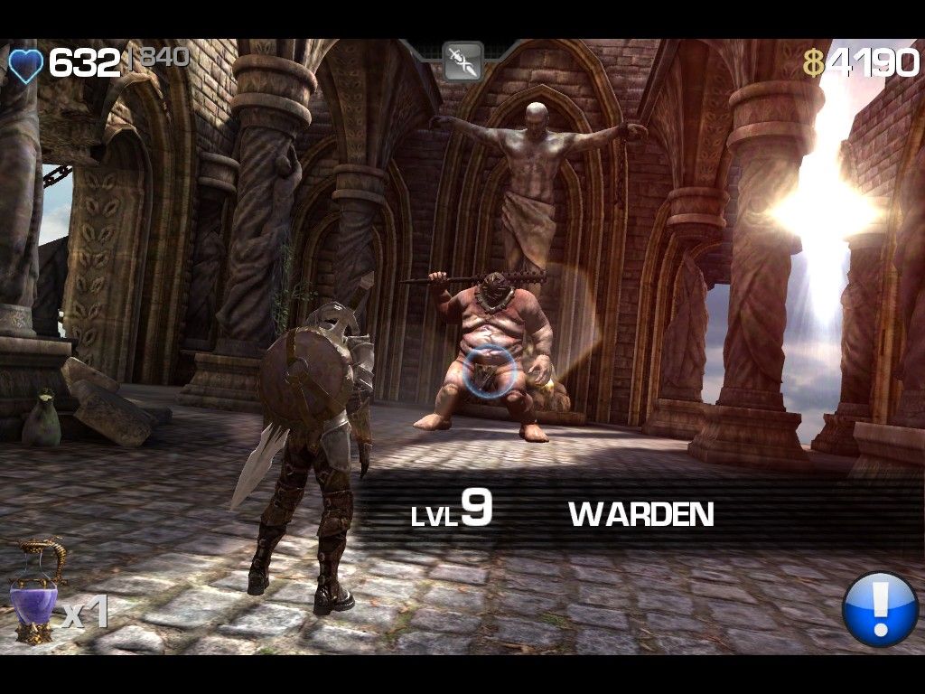 Infinity Blade (iPad) screenshot: Level 9 Warden