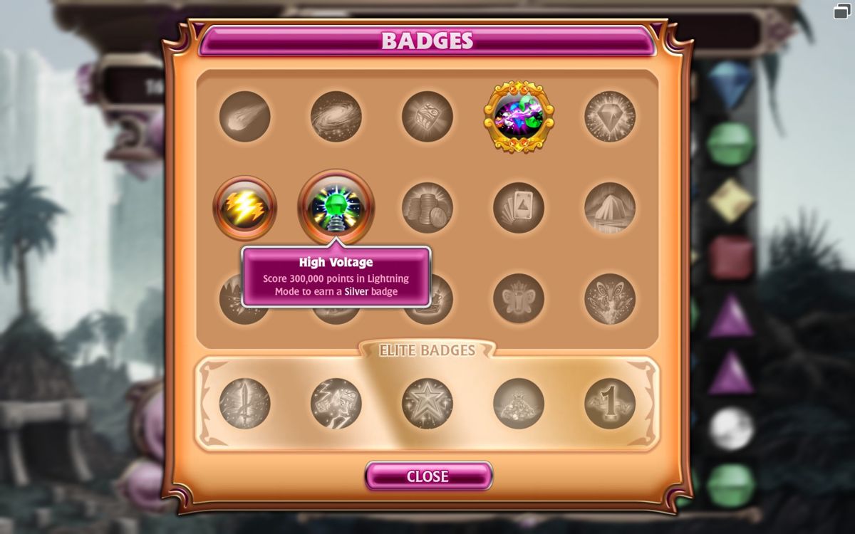 Bejeweled 3 (Windows) screenshot: Badges