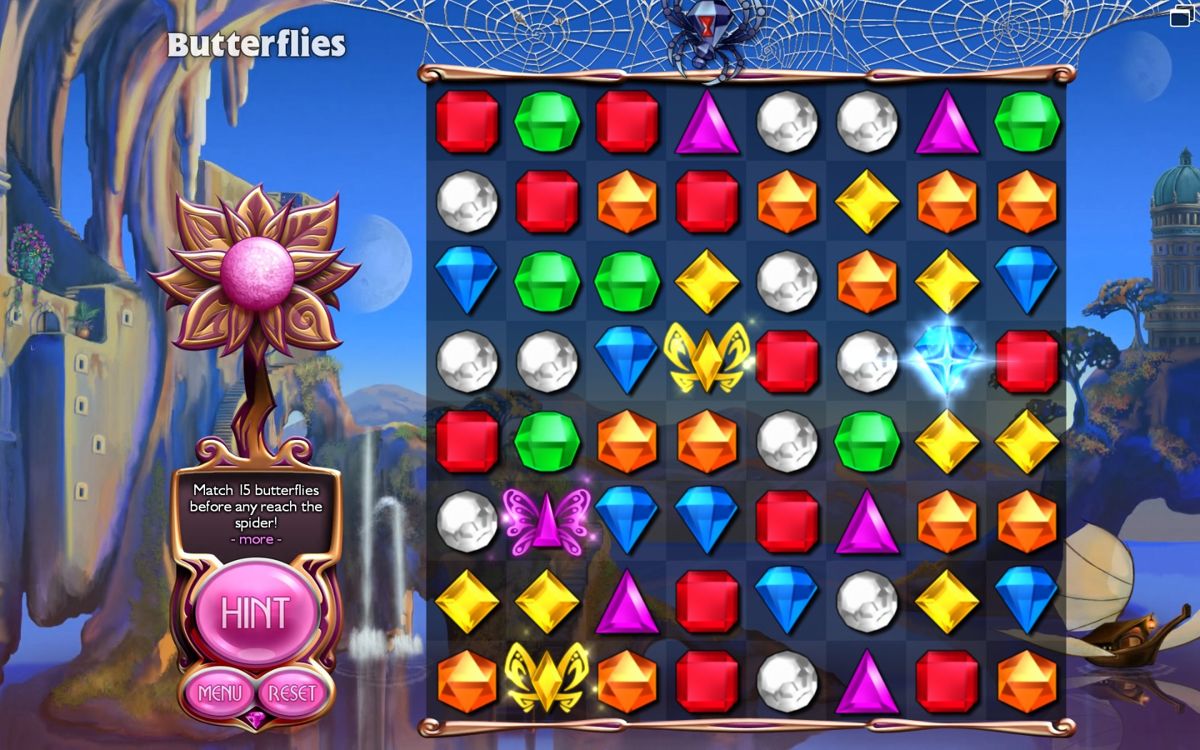 Bejeweled 3 (Windows) screenshot: Butterflies mode