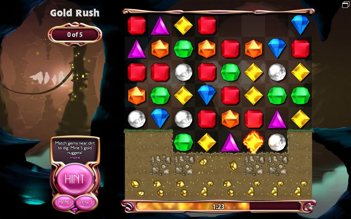 Bejeweled 3 (Windows) screenshot: Gold rush - let's do some mining