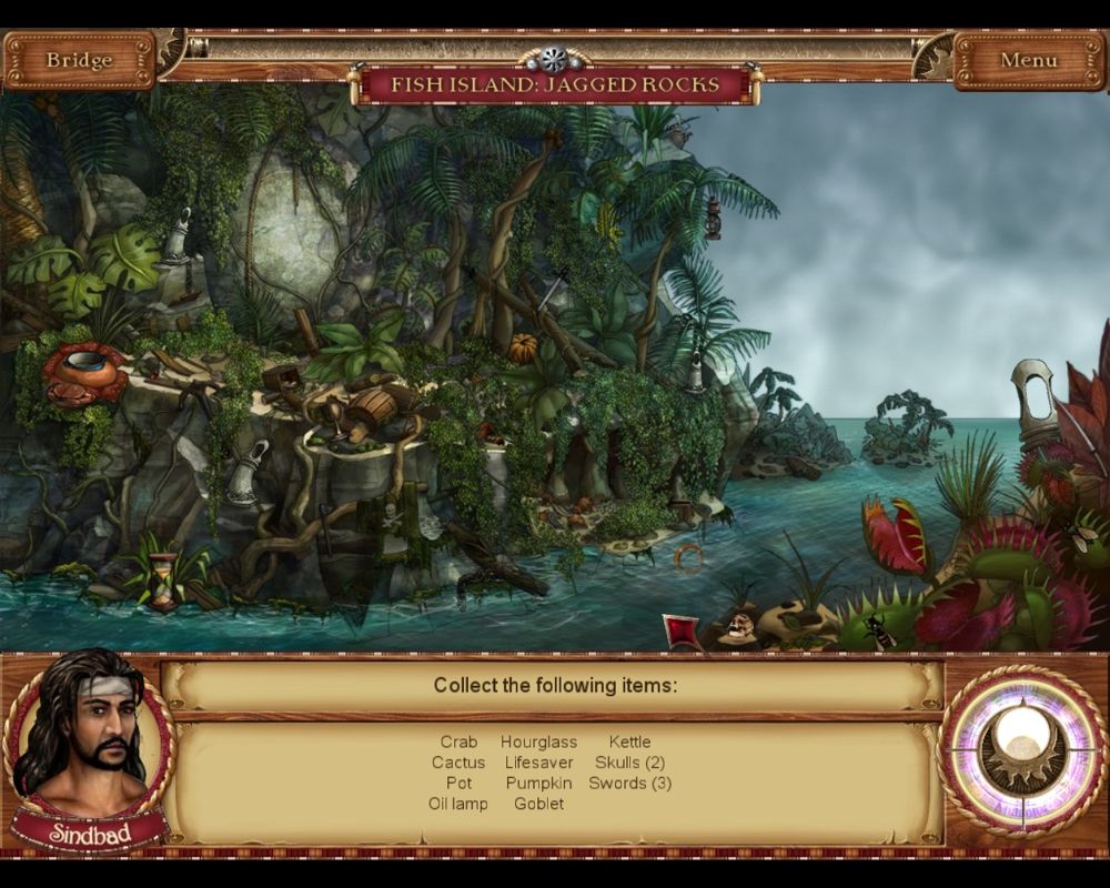 1001 Nights: The Adventures of Sindbad (Macintosh) screenshot: Fish Island Jagged Rocks - objects
