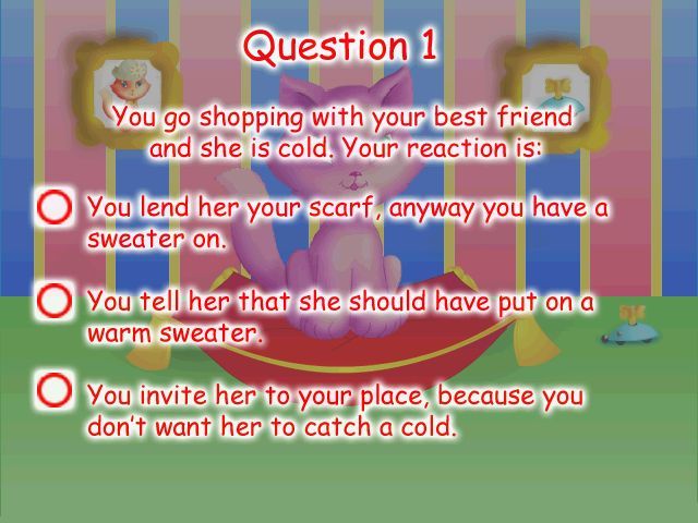 Cindy's Caribbean Holiday (Windows) screenshot: A sample question from the Friendship Indicator