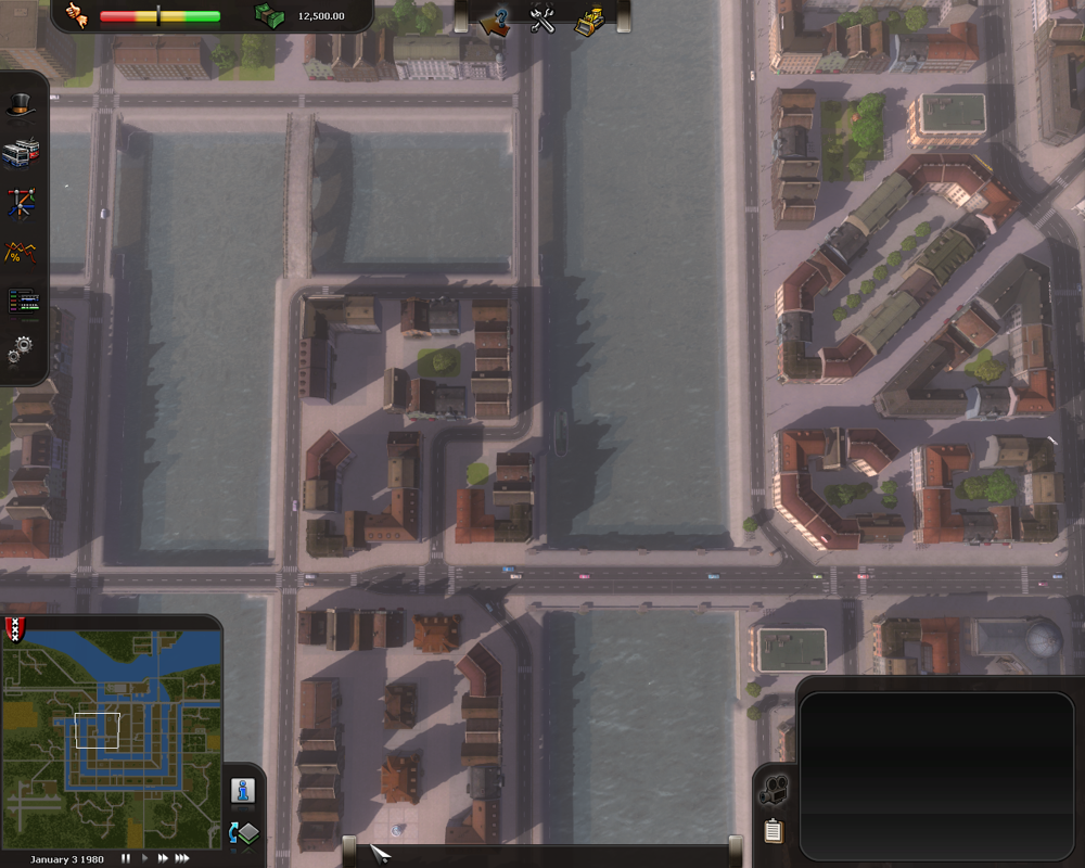 Cities in Motion (Windows) screenshot: Aerial view of Amsterdam.