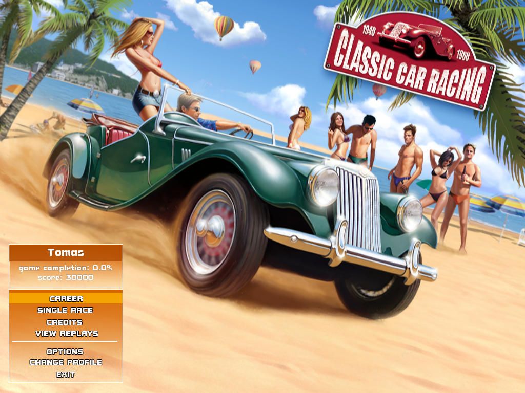 Classic Car Racing (Windows) screenshot: Main menu