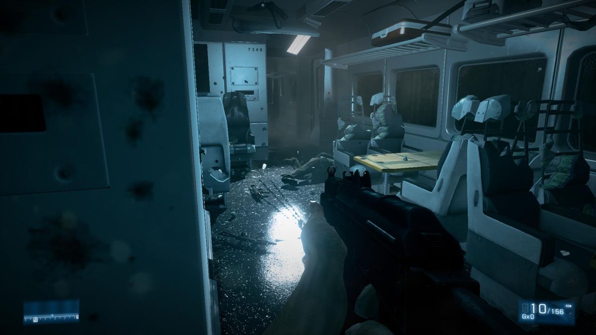 Battlefield 3 (Windows) screenshot: Single player game start on metro train