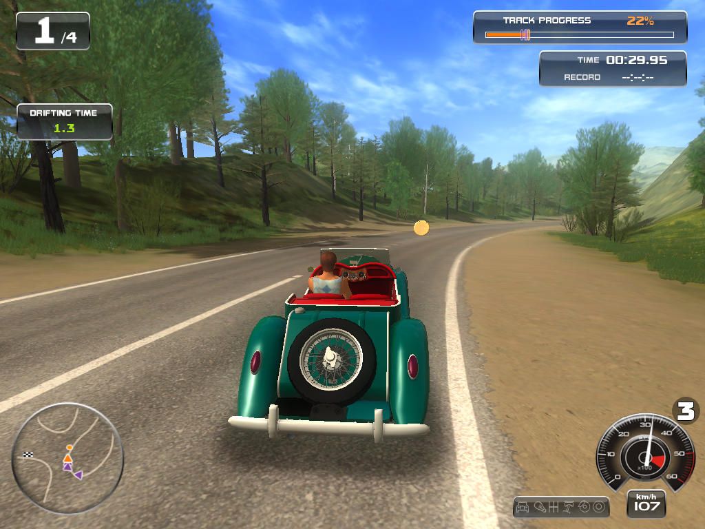 Classic Car Racing (Windows) screenshot: That's a bonus item ahead