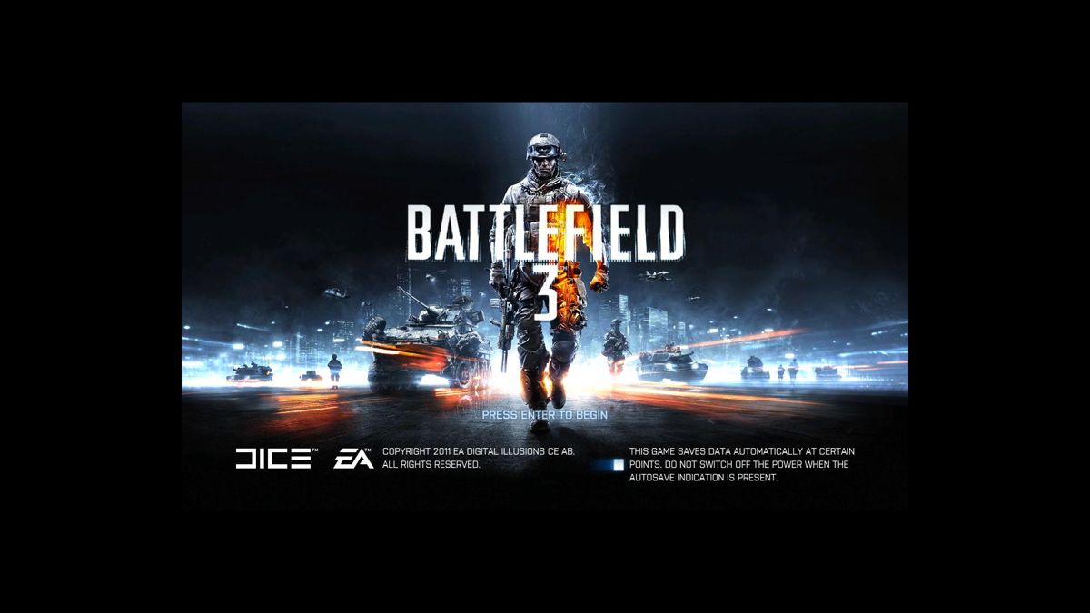 Battlefield 3 (Windows) screenshot: Title screen
