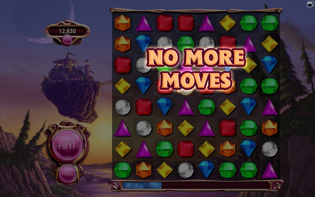 Bejeweled 3 (Windows) screenshot: Game over - no more moves