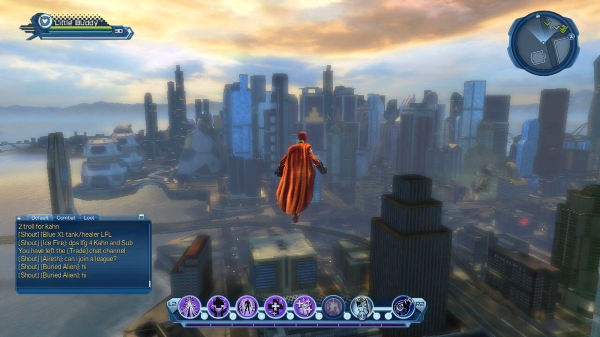 DC Universe Online (PlayStation 3) screenshot: Flight is a travel power, and Metropolis is one of the cities. No surprises so far.