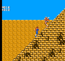 Strider (NES) screenshot: Up the side of a pyramid in Egypt