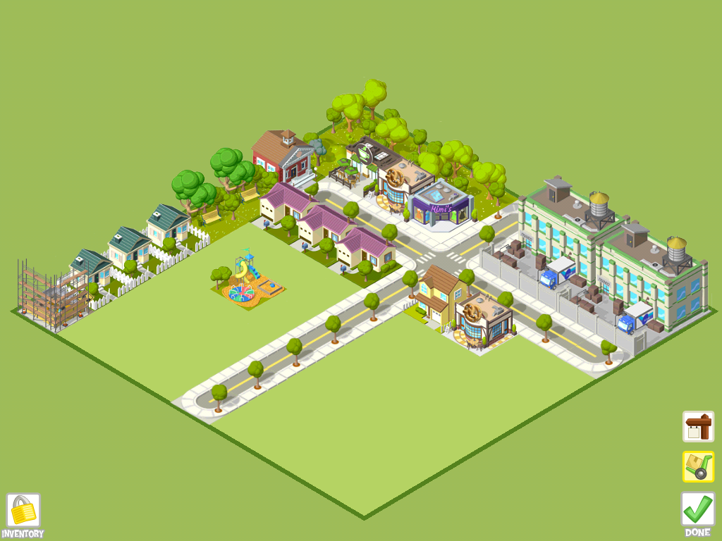City Story (iPad) screenshot: The city grows...