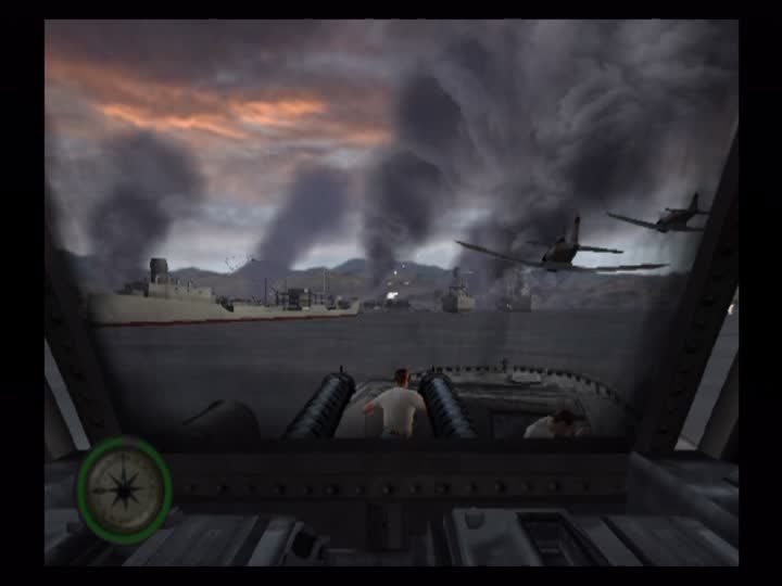 Medal of Honor: Rising Sun (PlayStation 2) screenshot: Pearl Harbor part 2 - man the guns of a PT boat.