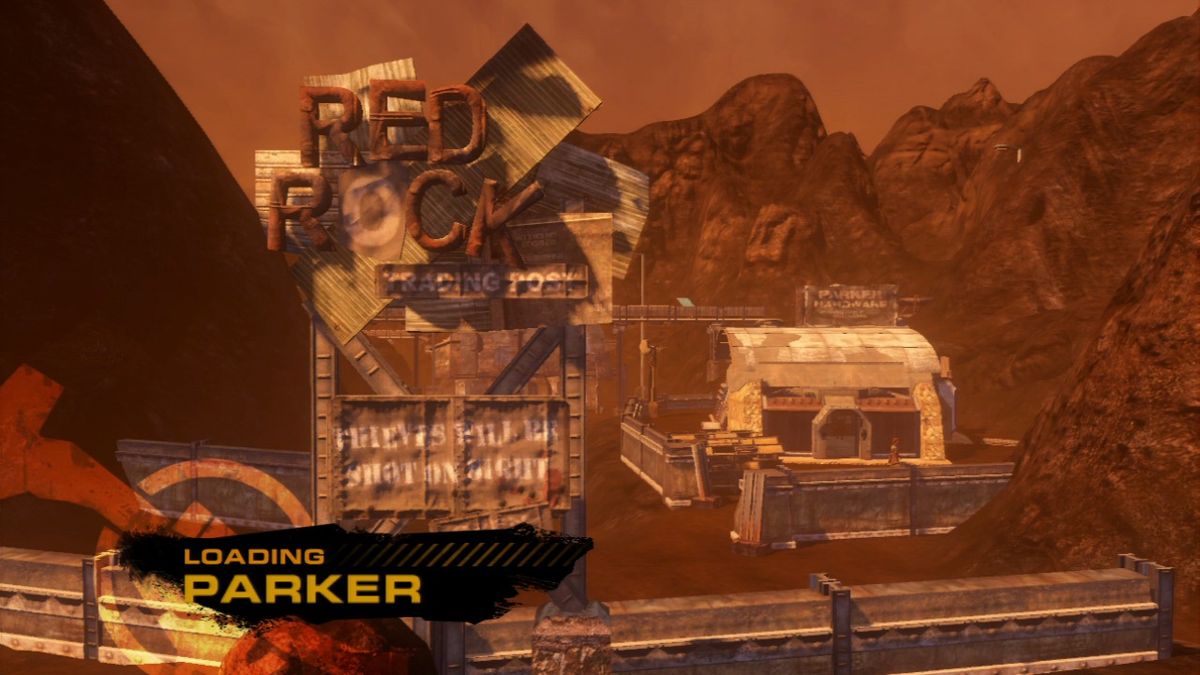 Red Faction: Guerrilla (PlayStation 3) screenshot: Loading screen shows the images of a sector you are currently in.