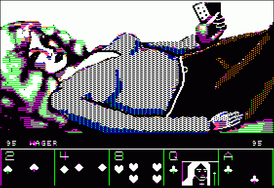 Strip Poker: A Sizzling Game of Chance (Apple II) screenshot: Melissa