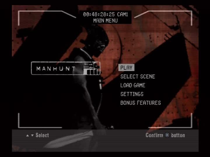 Manhunt (PlayStation 2) screenshot: Main Menu