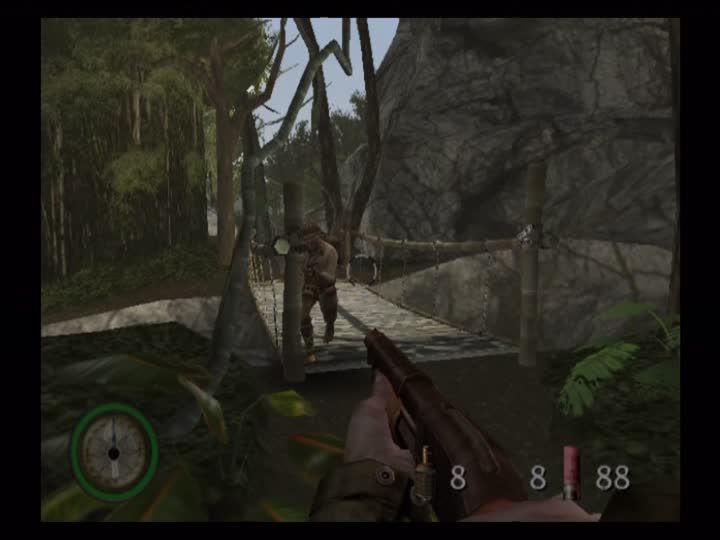 Medal of Honor: Rising Sun (PlayStation 2) screenshot: Mission 8: "A Bridge over the River Kwai" - this is not the bridge.