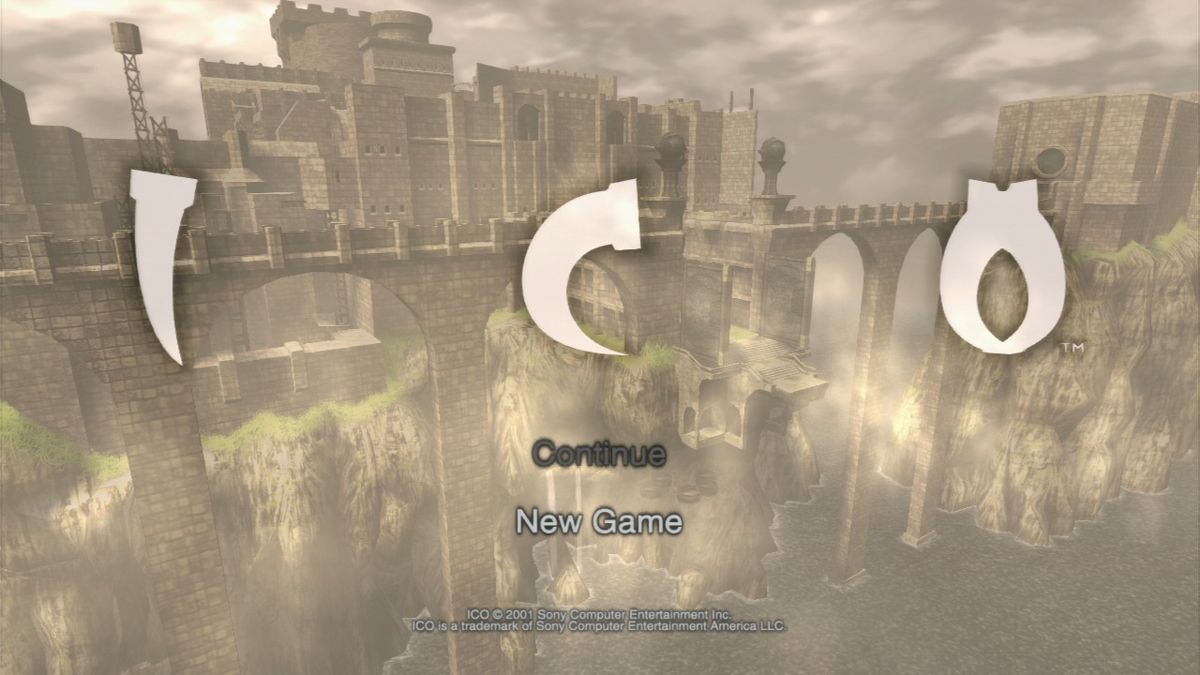 Ico (PlayStation 3) screenshot: Main menu.