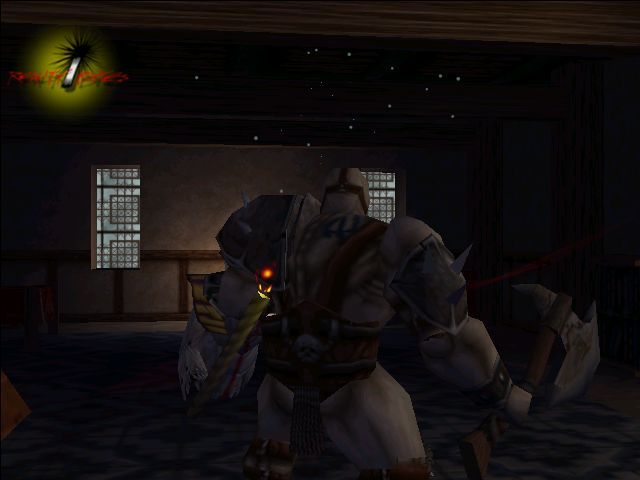 Dark Vengeance (Windows) screenshot: While waiting for the player to select an option from the main menu the game runs an animated demonstration showing how fighting should be done