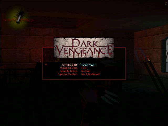 Dark Vengeance (Windows) screenshot: The screen size can be changed but ....