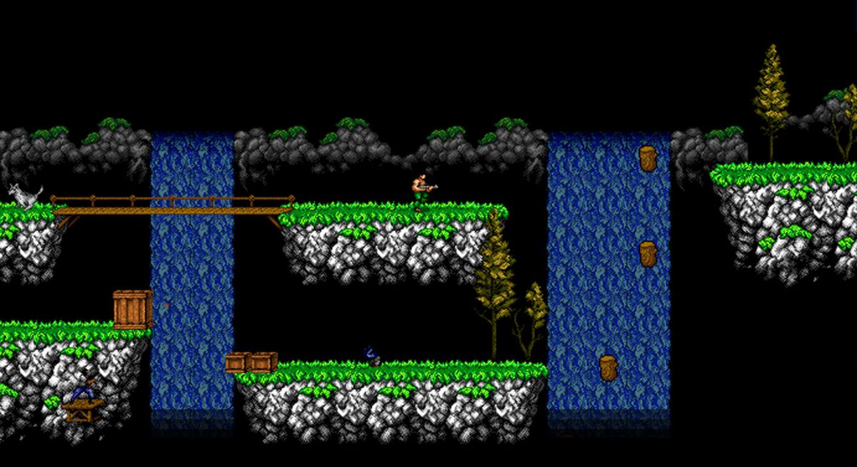 8-Bit Commando (Windows) screenshot: Waterfalls