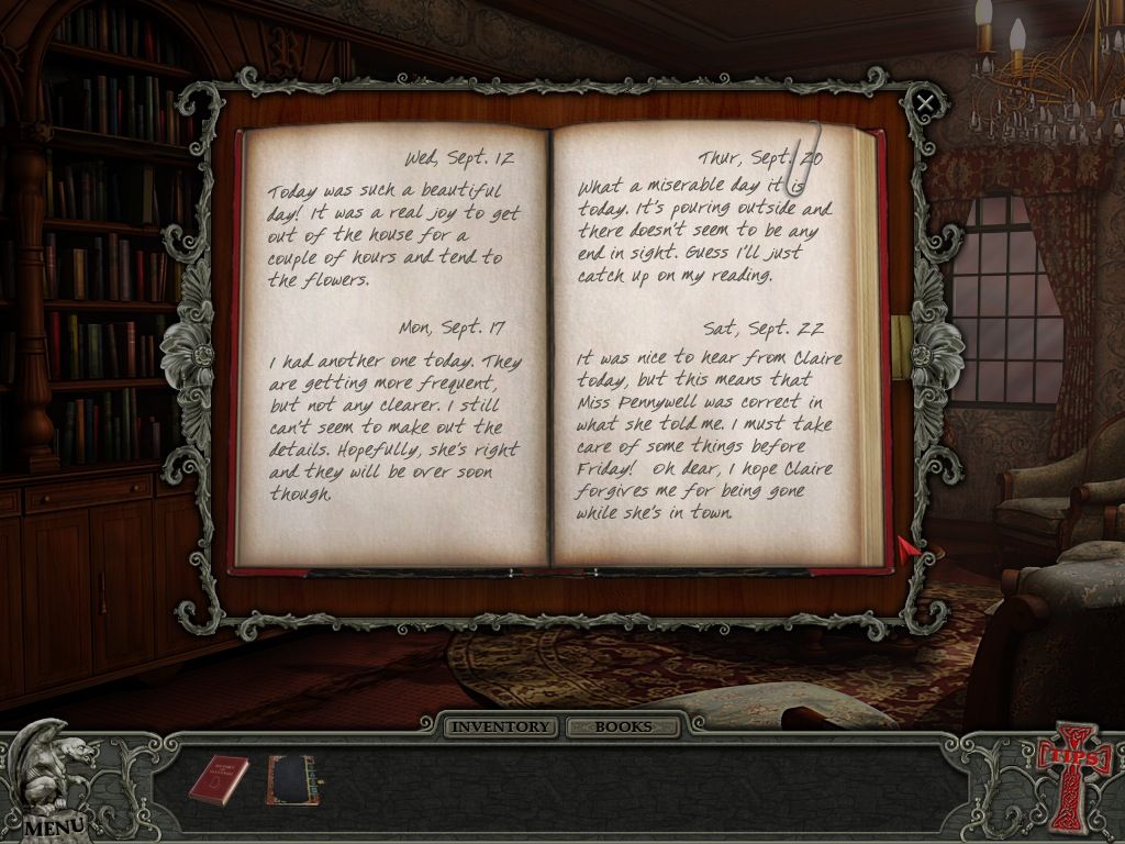 Hidden Mysteries: Vampire Secrets (Macintosh) screenshot: Aunt Rosie's diary